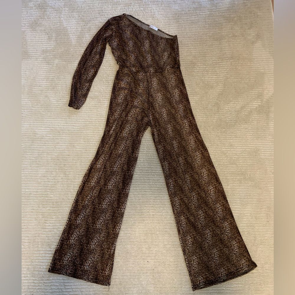 Femme luxe sheer leopard off shoulder bodysuit